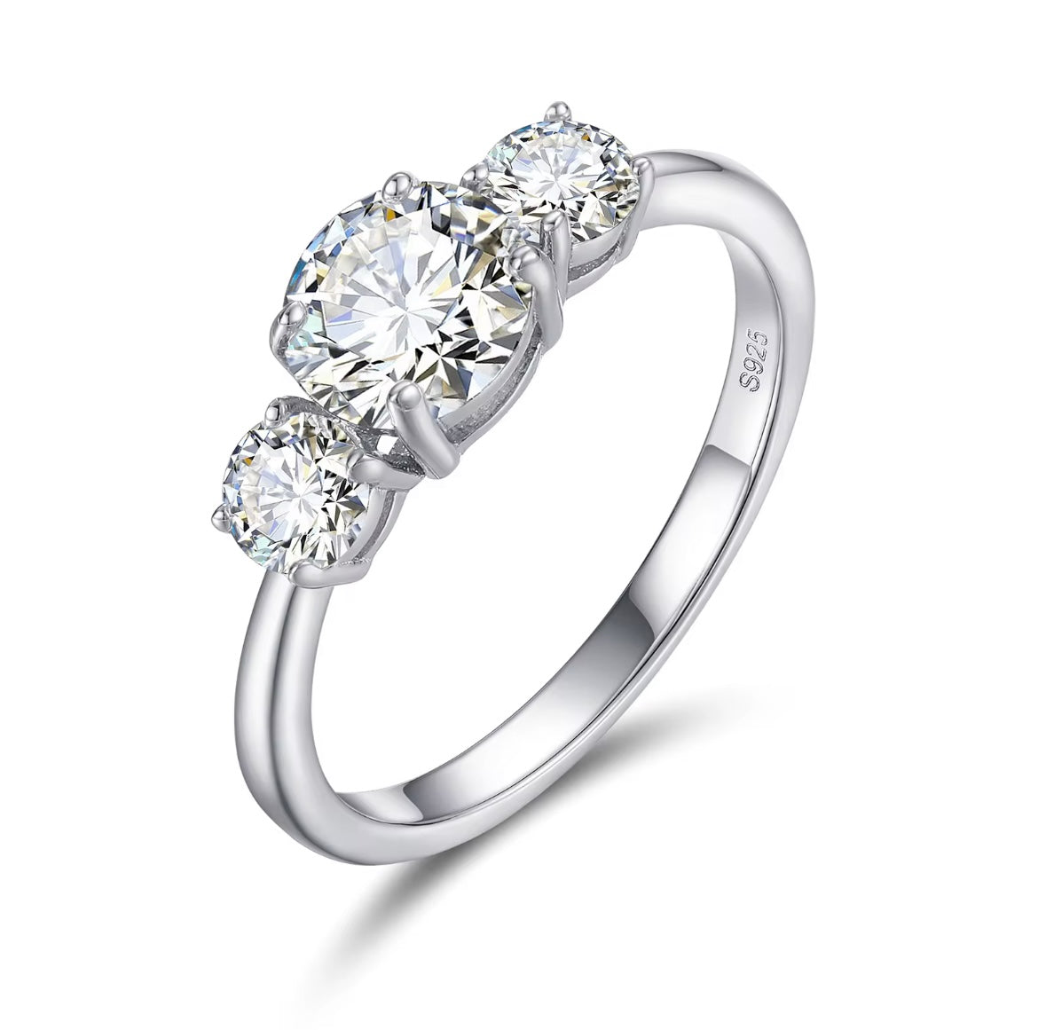 3 stens Vigselring 1.0ct / 0.3ct
