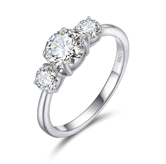 3 stens Vigselring 1.0ct / 0.3ct