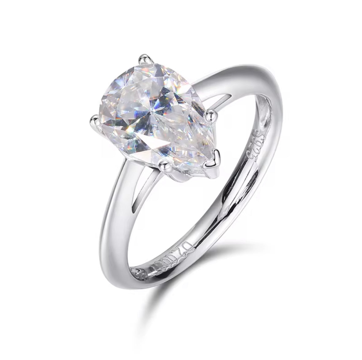 Vigselring Pear cut 2.0ct