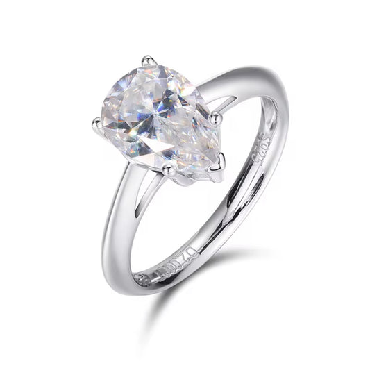 Vigselring Pear cut 2.0ct