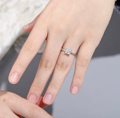 Vigselring Princess cut 1.0ct